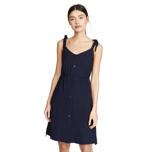 AYR The Daze Button-Down Midi Dress, Navy, XS - Picture 1 of 8